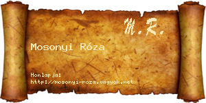 Mosonyi Róza névjegykártya