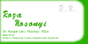 roza mosonyi business card